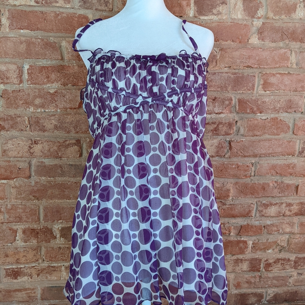 INC silk chiffon babydoll top size 14 New